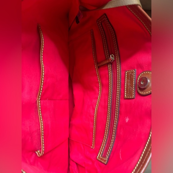 Dooney and Bourke nylon east west shopper red tote - Picture 9 of 10